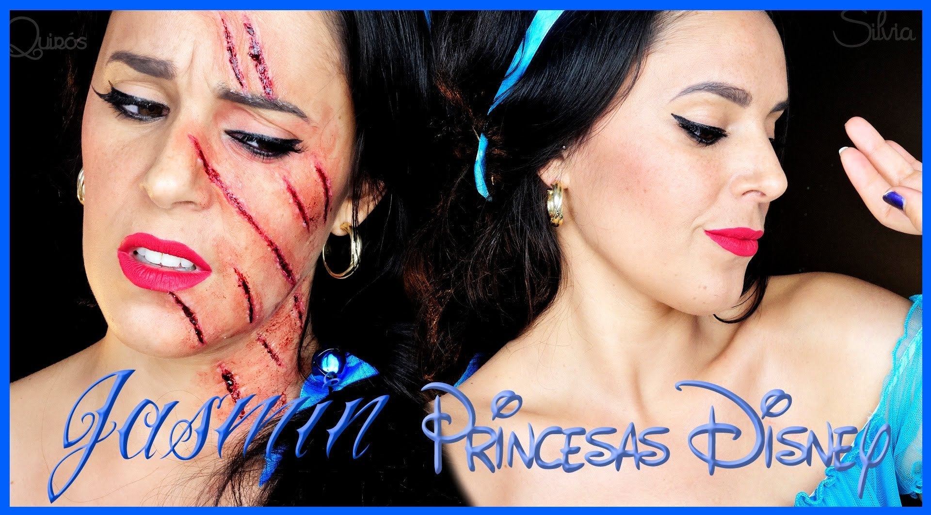 Make Up de princesa Jasmín con arañazo de tigre. ¡Increíble!