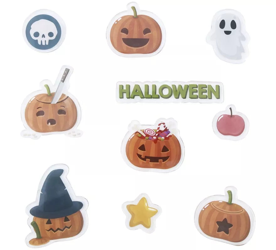 Translation missing: de.10 Pegatinas de Gel Calabazas Halloween modelos surtidos