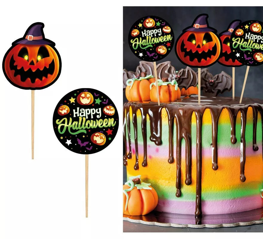 Translation missing: de.12 Palillos Decorativos con papel Pumpkin 6 cm