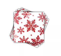 12 Papierservietten mit Schneeflocken