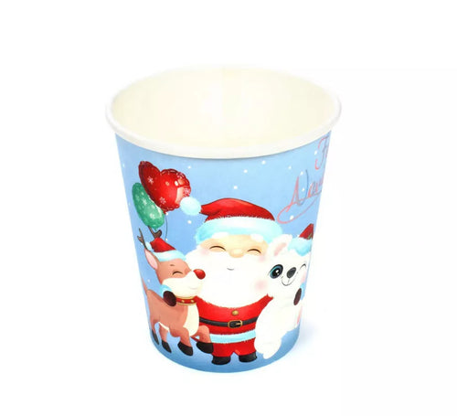 12 Vasos de papel para Navidad de Papá Noel de 270 ml