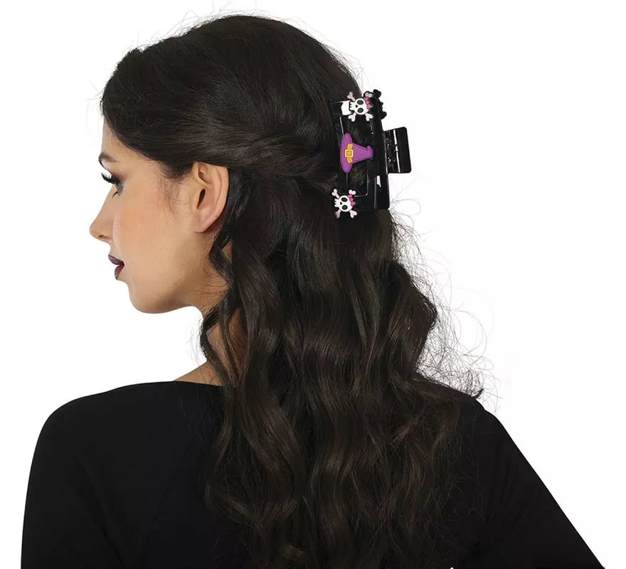 Translation missing: de.2 Pinzas de Calavera Pirata y Bruja para el Pelo de 9 cm