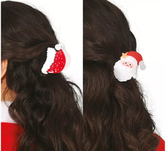 2 Weihnachtsmann Haarspangen 7 cm