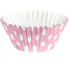 25 Cup Cake Pink Container mit weißen Topos