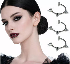3 Gothic-Piercings aus Metall