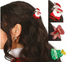 3 Weihnachts-Haarspangen 3,5 cm
