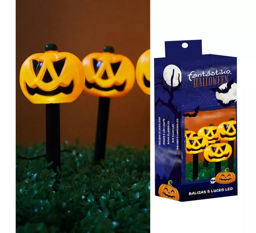 5 Faroles Calabaza iluminación LED de 8x39 cm