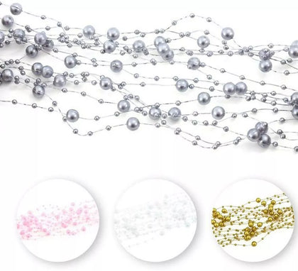5 Hilos Cuentas de Perlas Decoración de 135 cm colores surtidos