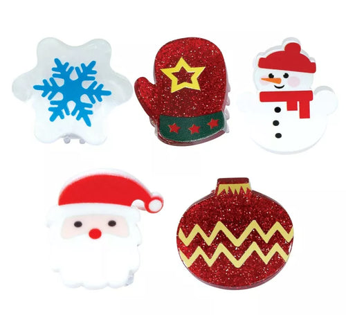 5 Pinzas de Navidad para el Pelo de 2,5 cm