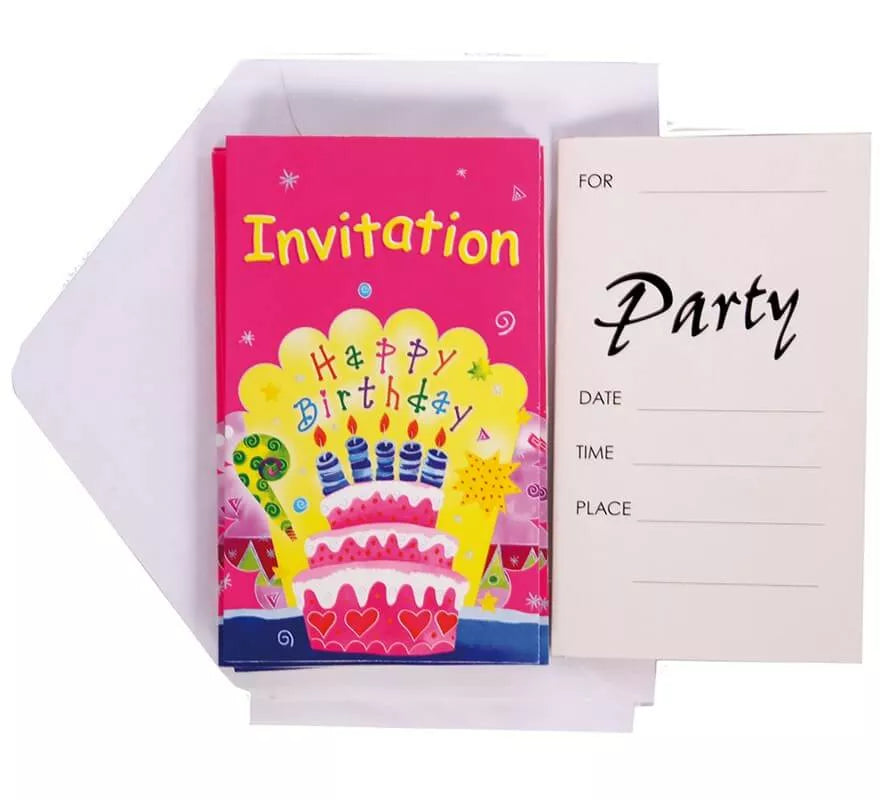 Translation missing: de.6 Invitaciones Happy Birthday con Sobre