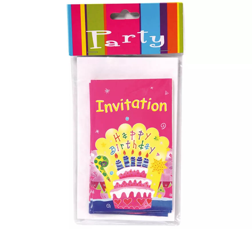 Translation missing: de.6 Invitaciones Happy Birthday con Sobre