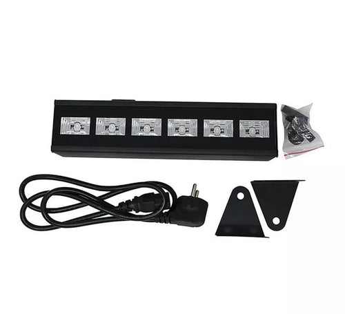6 Leds Luz negra uv para interior de 6x3 w