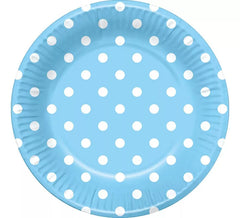 6 Himmelsschalen mit weißen Punkten 22 cm