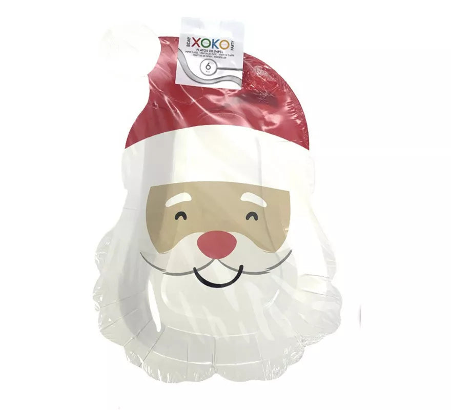 Translation missing: de.6 Platos de papel de Papá Noel de 27x18.5 cm