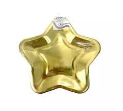 6 Pappteller Gold Star 20 cm