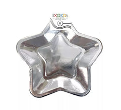 6 Pappteller Silver Star 23 cm
