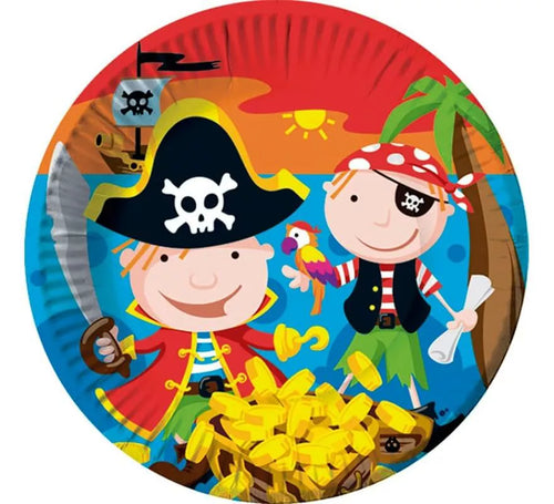 6 Platos de Piratas de 22 cm