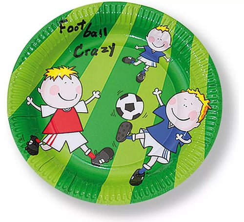 6 Platos desechables de Fútbol de 22 cm de diámetro