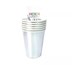 6 270 ml Christmas Silver Pappbecher