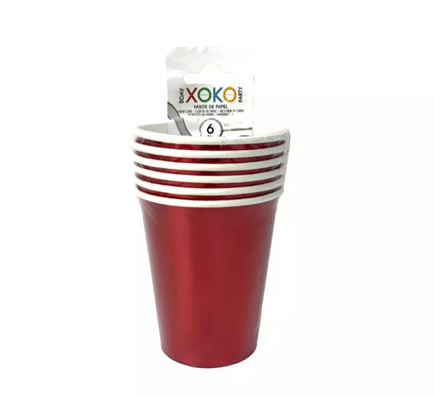 Translation missing: de.6 Vasos de papel color Rojo Navidad de 270 ml