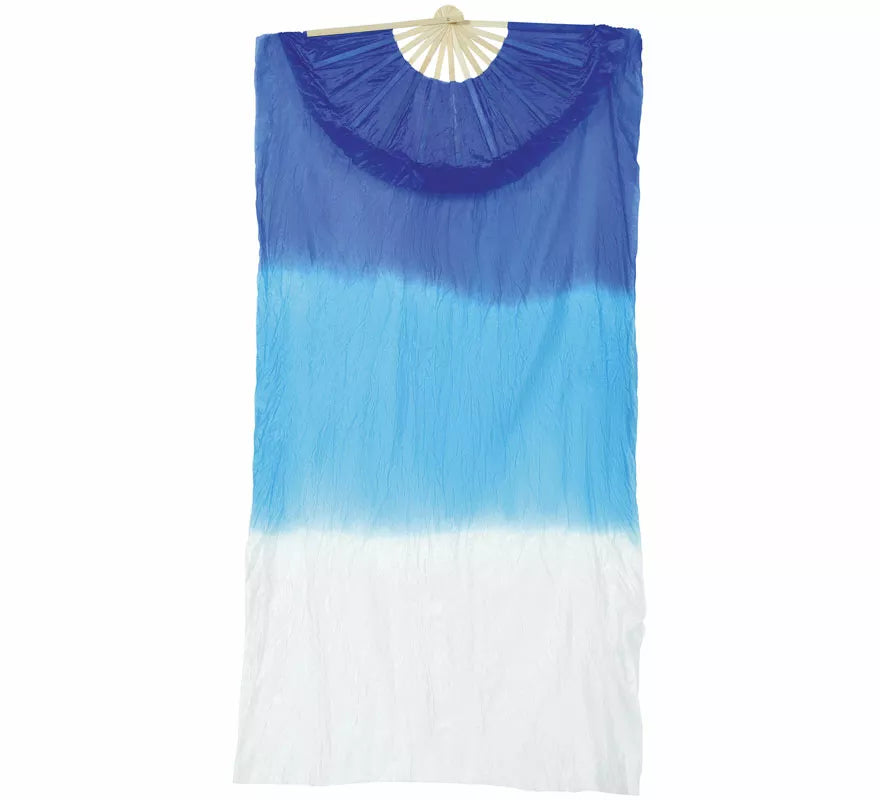 Abanico azul y blanco largo de 60x140 cm