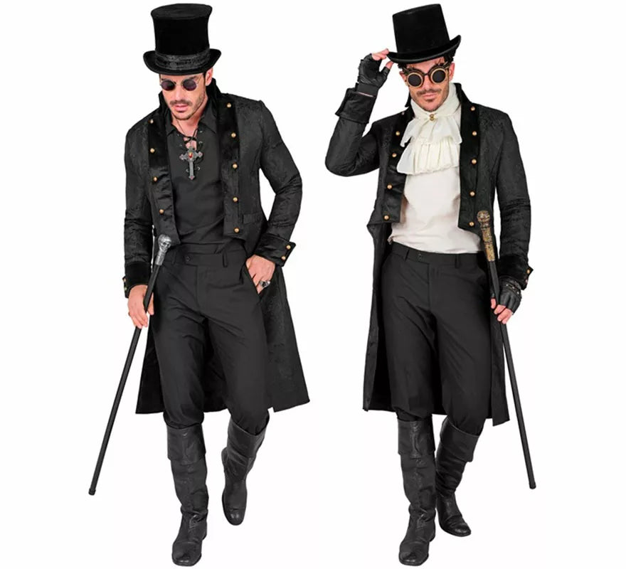 Translation missing: de.Abrigo Victoriano negro para hombre