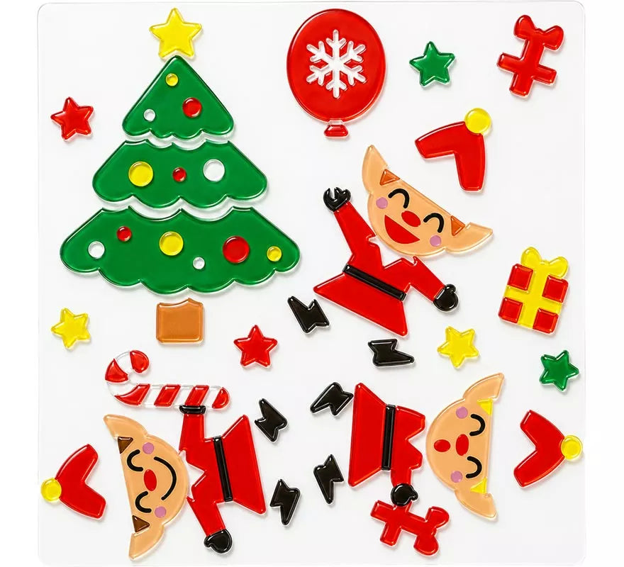 Adhesivo de Gel con Figuras Navideñas de 20x25 cm