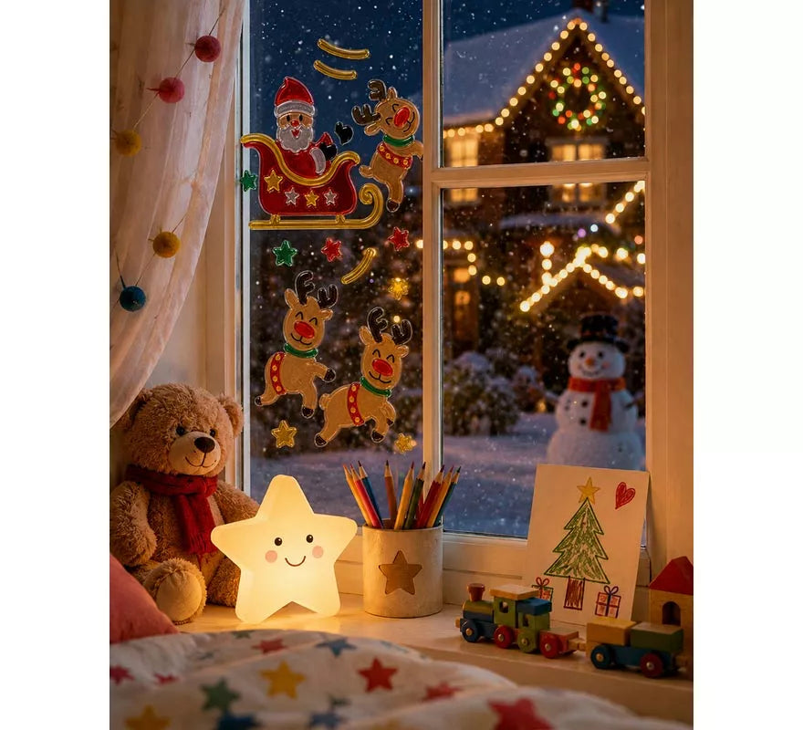 Translation missing: de.Adhesivo de Gel de Papá Noel y Reno de 20x25 cm