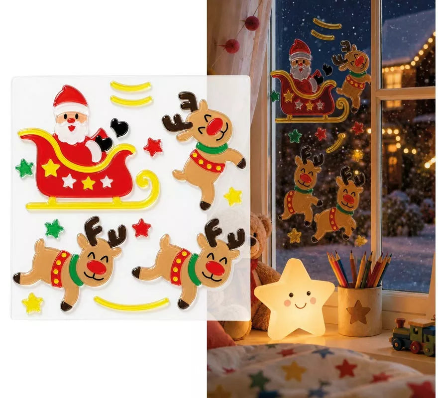 Translation missing: de.Adhesivo de Gel de Papá Noel y Reno de 20x25 cm