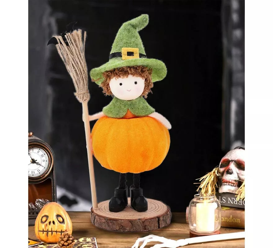 Translation missing: de.Adorno Muñeco Calabaza con Escoba 15 cm