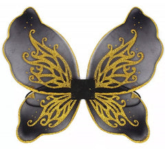 Schwarze Schmetterlingsfeenflügel 50x30 cm
