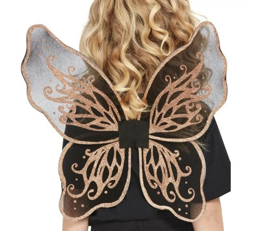 Translation missing: de.Alas de Mariposa Botánicas Doradas con brillo de 43cm
