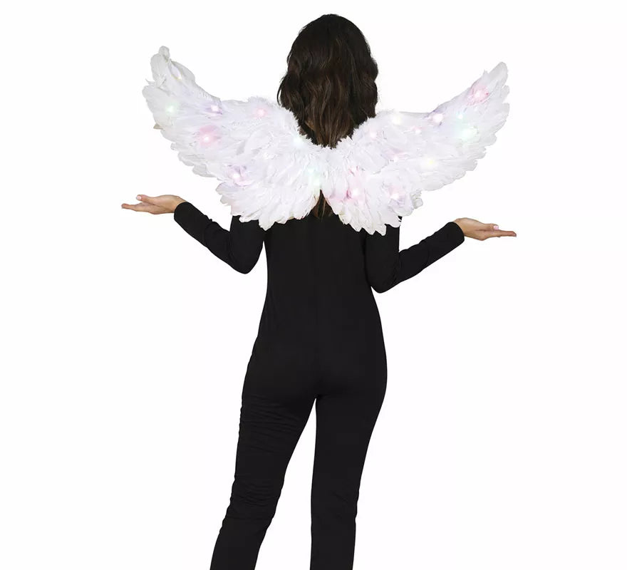 Translation missing: de.Alas de Plumas blanca con luz de 80x40 cm