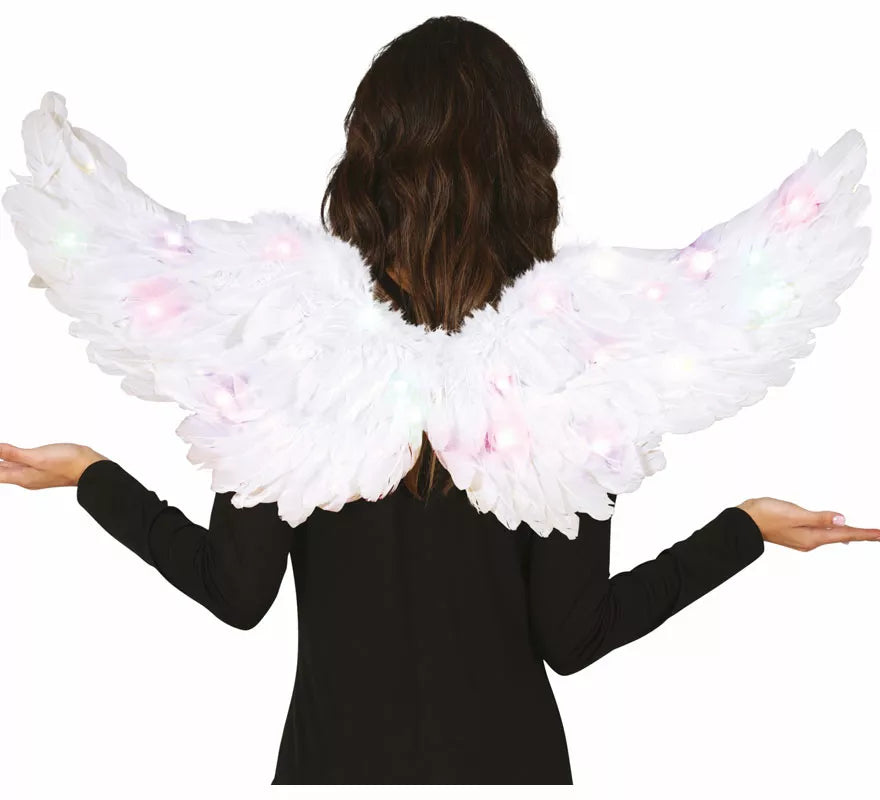 Translation missing: de.Alas de Plumas blanca con luz de 80x40 cm