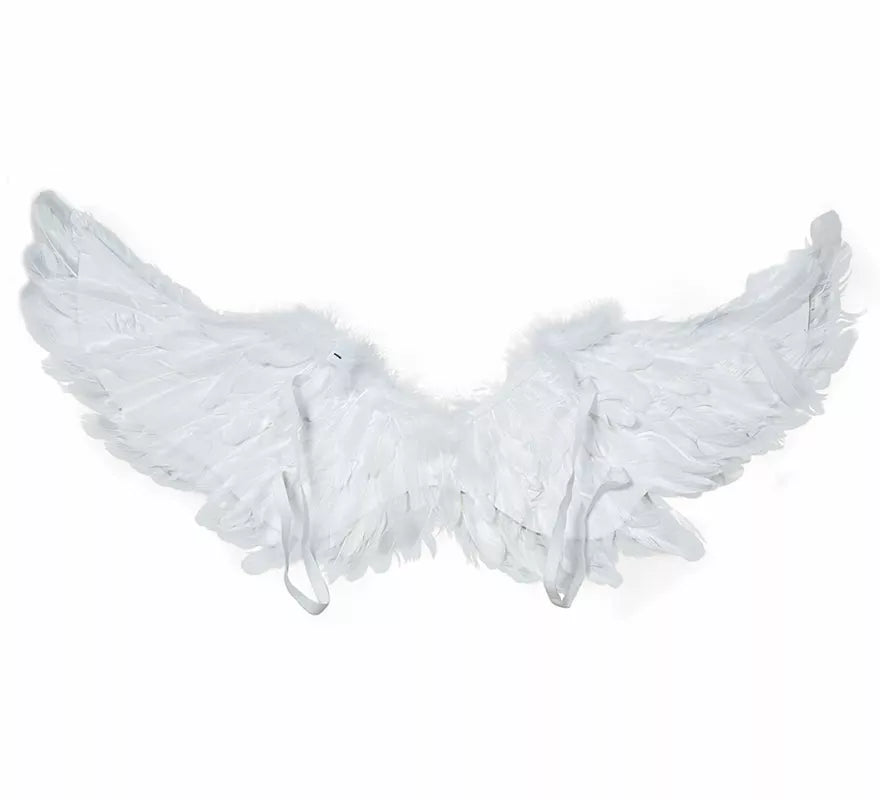 Alas de Plumas blanca con luz de 80x40 cm