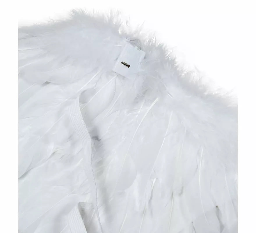 Translation missing: de.Alas de Plumas blanca con luz de 80x40 cm