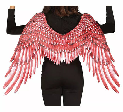 Alas de Plumas con Tela Roja de 105X45 cm