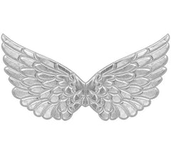 Silberne Stoffflügel 57 x 26 cm
