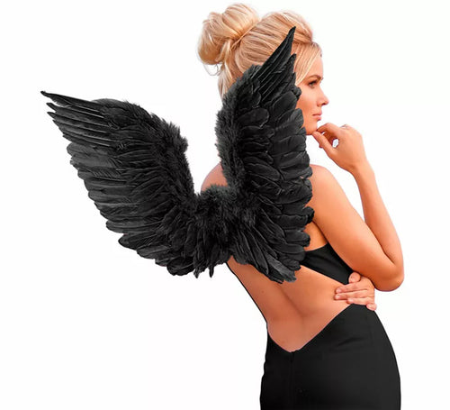 Alas negras con Plumas 78x36 cm
