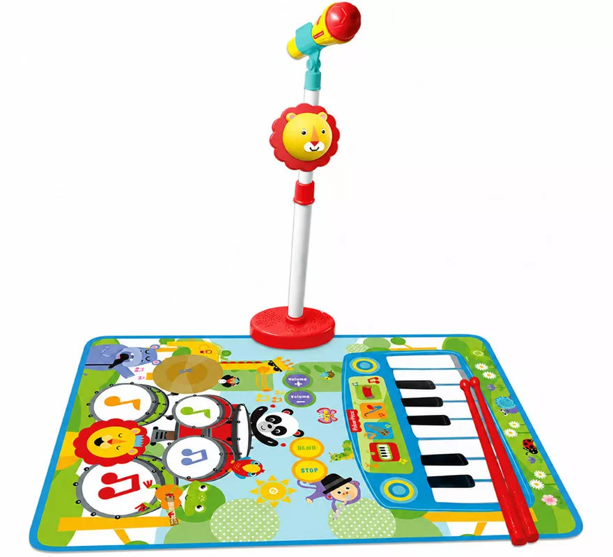 Translation missing: de.Alfombra Batería y Piano con Micrófono de Pie y Baquetas Fisher-Price