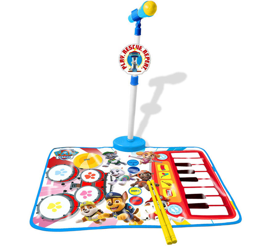 Translation missing: de.Alfombra Batería y Piano con Micrófono de Pie y Baquetas Paw Patrol