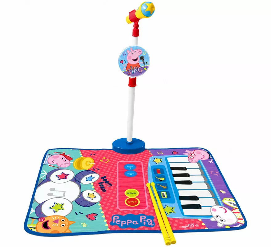 Translation missing: de.Alfombra Batería y Piano con Micrófono de Pie y Baquetas Peppa Pig