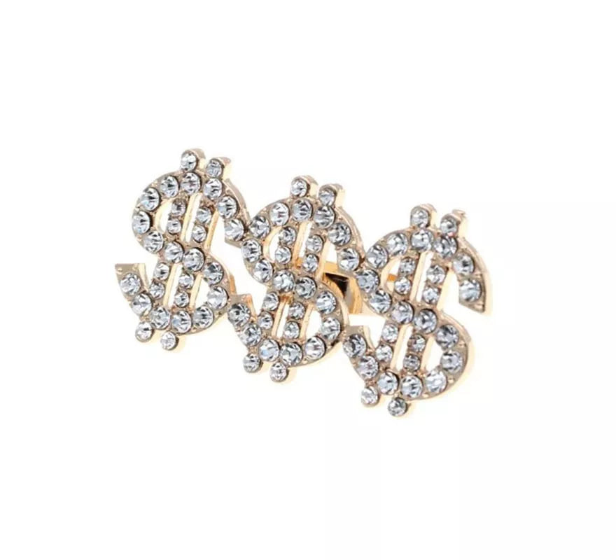 Anillo con símbolo de dólar brillante