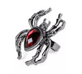 Anillo de Araña con rubí falso de metal
