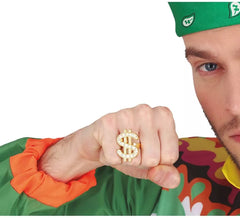 Goldener metallischer Dollarring