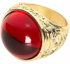 Goldener Ring mit rotem Edelstein