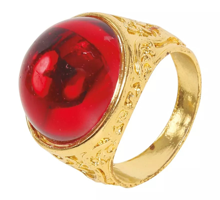 Translation missing: de.Anillo dorado con Rubí de plástico