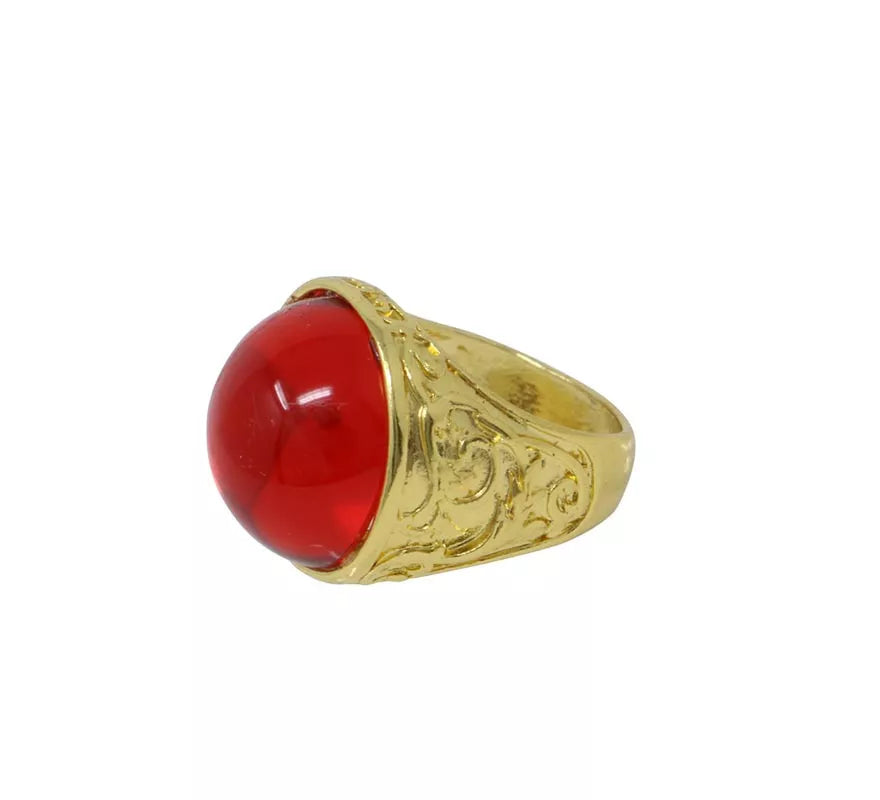 Translation missing: de.Anillo dorado con Rubí de plástico