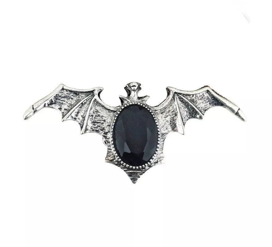 Translation missing: de.Anillo Gótico de Murciélago con Piedra Negra