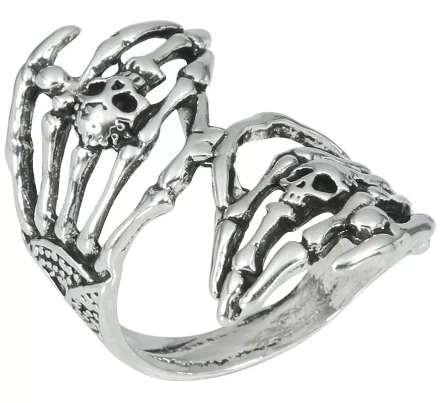 Anillo Manos Esqueleto de Metal